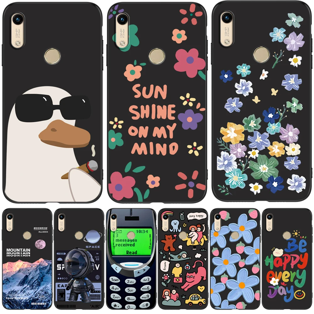 Чехол для Honor 8A, чехол для huawei Honor 8A prime, чехол для Honor 8A JAT-LX1 8 A, чехол для телефона, черный чехол из ТПУ, милый рисунок