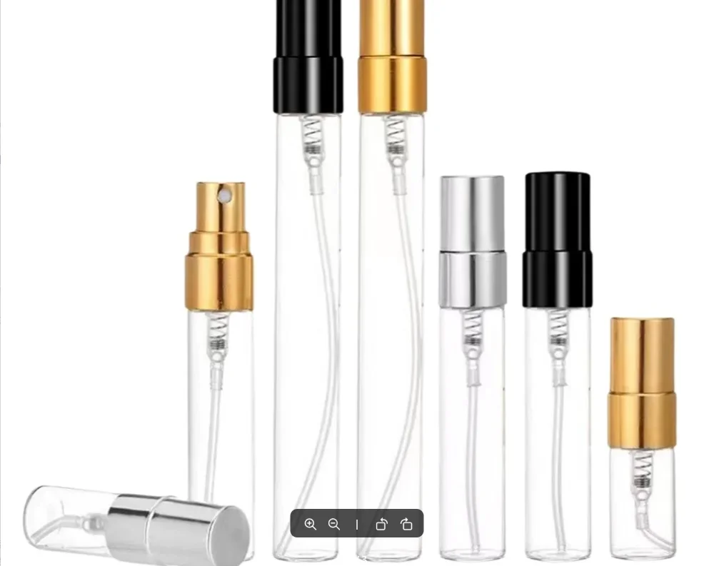 100 sztuk/partia Butelki z rozpylaczem do perfum Szklane butelki wielokrotnego użytku z metalowym atomizerem Zapłać dodatkowo za niestandardowe LOGO