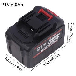 21V 4.0Ah 6.0Ah Rechargeable Lithium Battery Fit For Makita 21v Power Tools Cordless Wrench Saw Drill Grinder Screwdriver