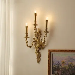 Europejska miedziana kinkiet korytarz amerykańska willa retro francuski salon jadalnia lampki nocne do sypialni