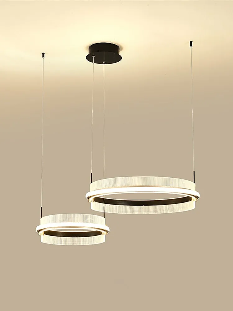 Modern led ring luxury living room chandelier home decoration above dining table bedroom three color light lighting