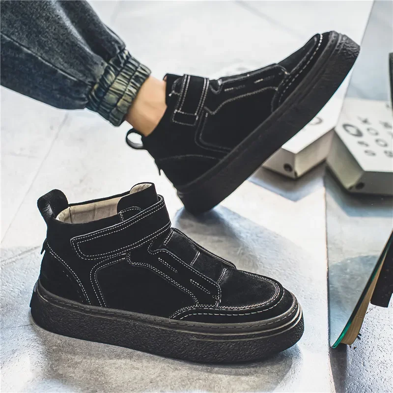 New High Top Casual Board Shoes, Hong Kong Style Trendy Versatile Shoes, Men's and Teenagers' Sports Shoes