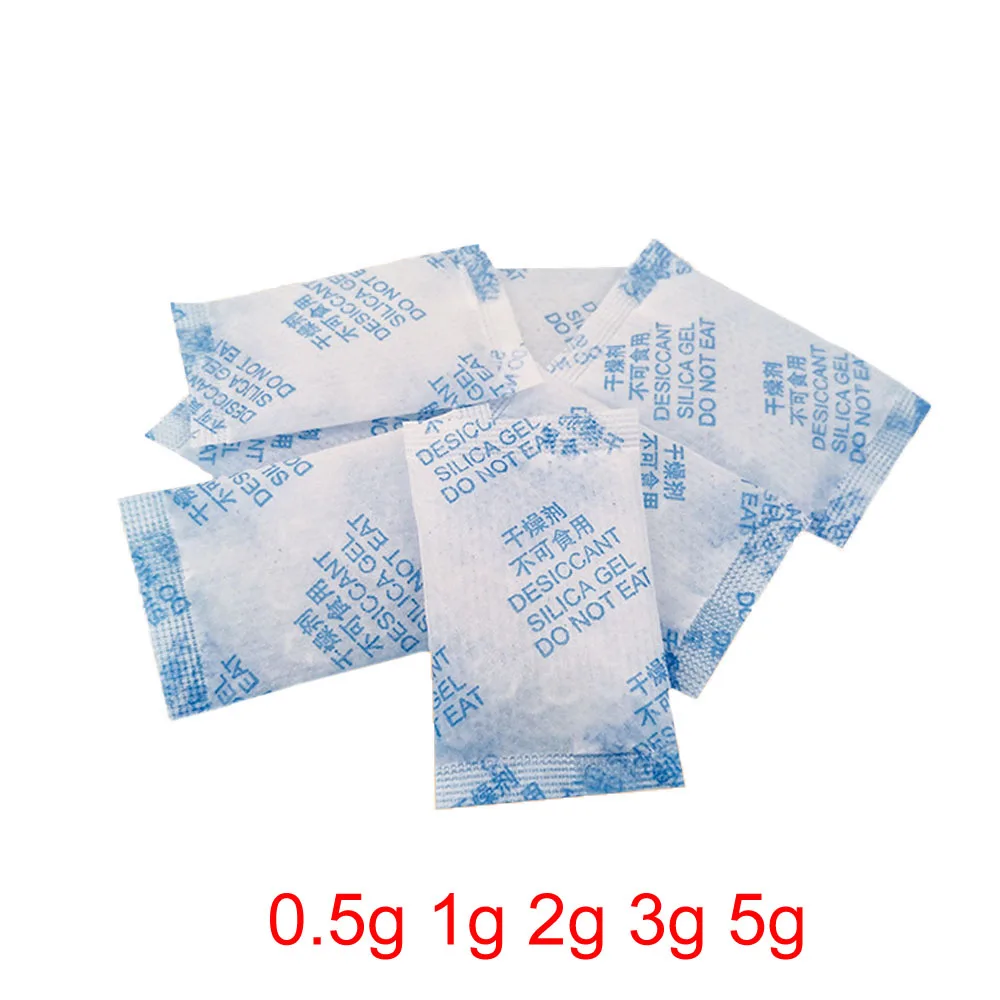 0.5g/1g/2g/3g/5g Packets of Silica Gel Sachets Desiccant Pouches Kitchen Room Living Absorber Bag Clothes Food Moisture Absorber