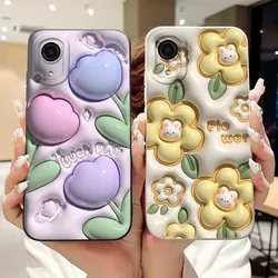 For Phone Case Samsung A03 Core Cover SM-A032F A03Core Slide Camera Lens Back Cover For Samsung Galaxy A03 Core 4G Flower Bumper