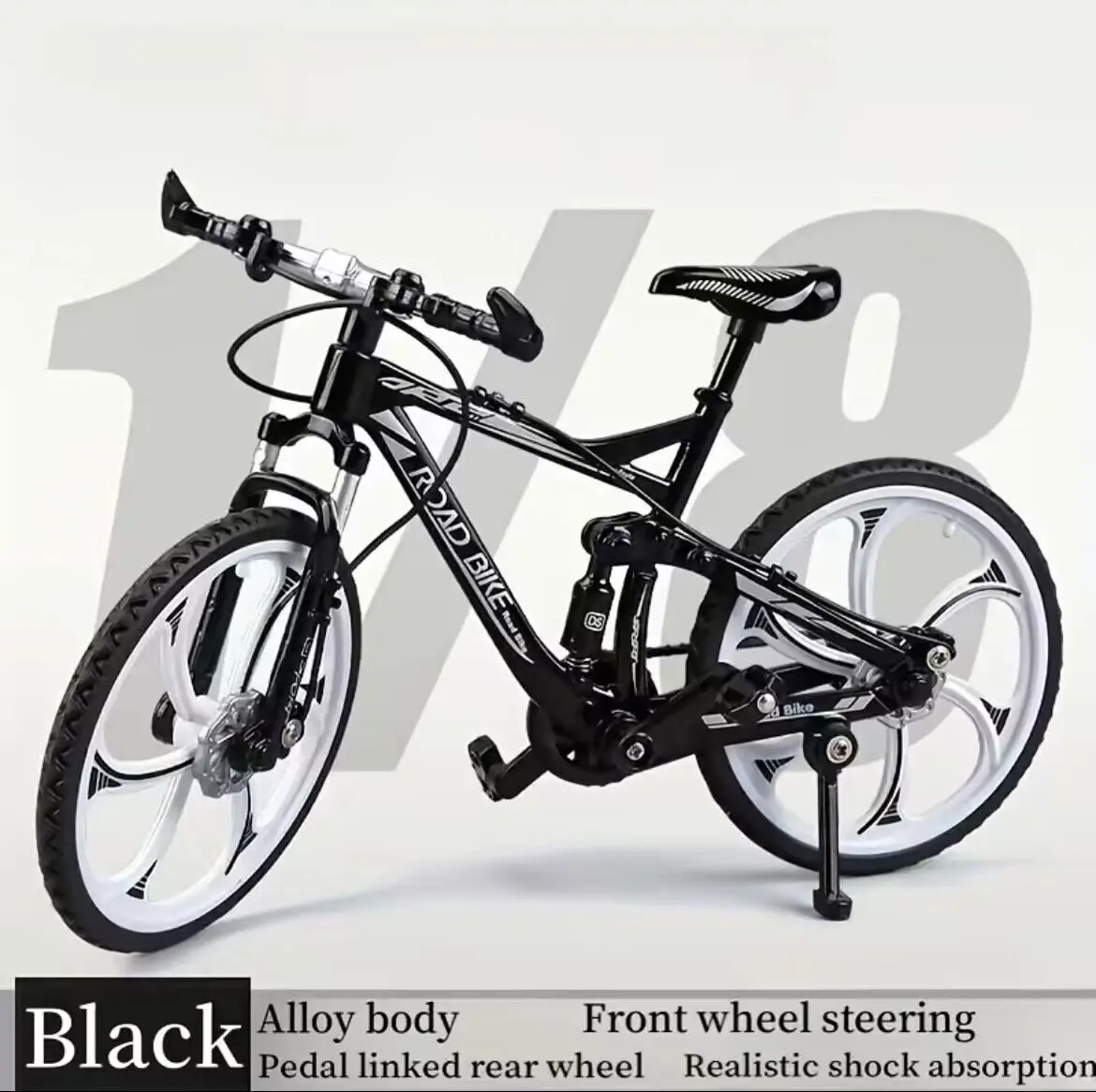 Mini Model Alloy Bicycle 1:8 Diecast Simulation Metal Adult Finger Mountain Bike Toy Die-cast Collection Gifts Toys ChildrenMin