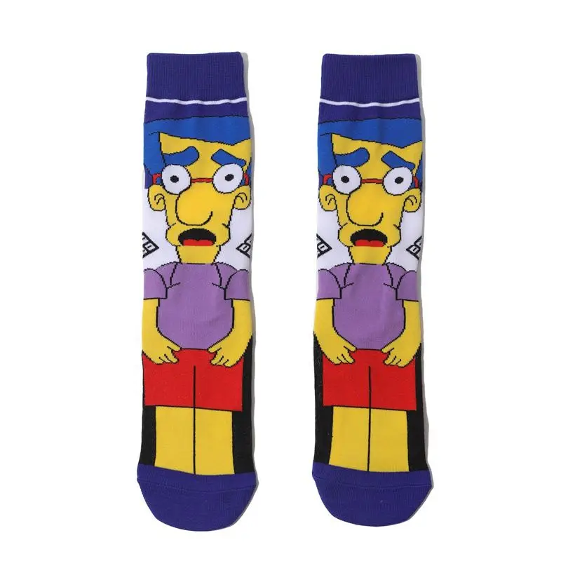 The Simpsons Homer Marge Bart Maggie Sokken Hoge kleurwaarde Anime Cartoon Print Herfst Winter Warme kousen voor heren en dames