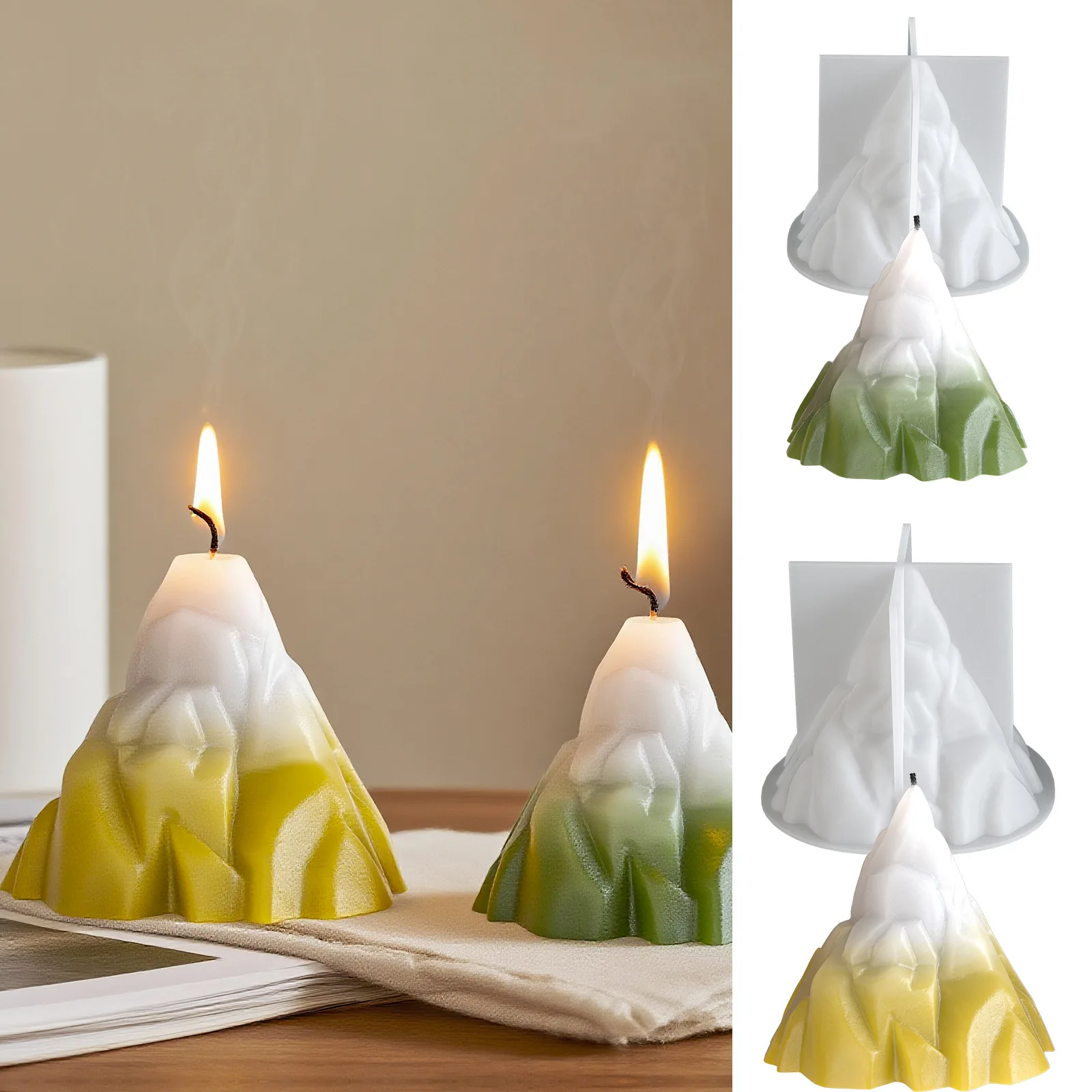 DIY 3D Volcanic & Iceberg Silicone Candle Making Mold, Aromatherapy Wax Mould, Multi‑Purpose Mould for Epoxy Resin, Plaster