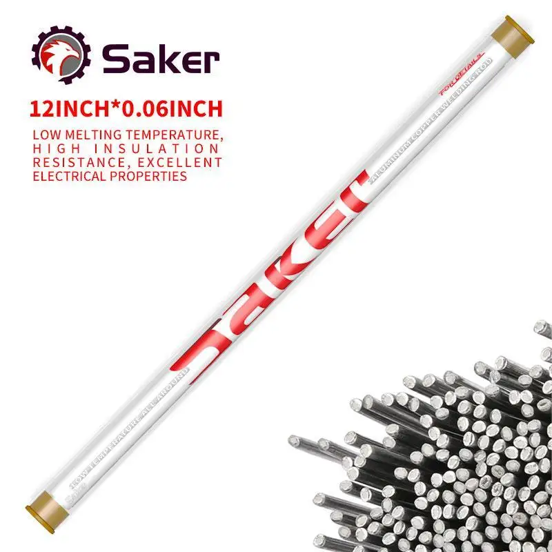 Saker Flux-Cored Welding Rods Aluminum Weld Wire Easy Melt Welding Rods For Aluminum Welding No Need Powder 10Pcs