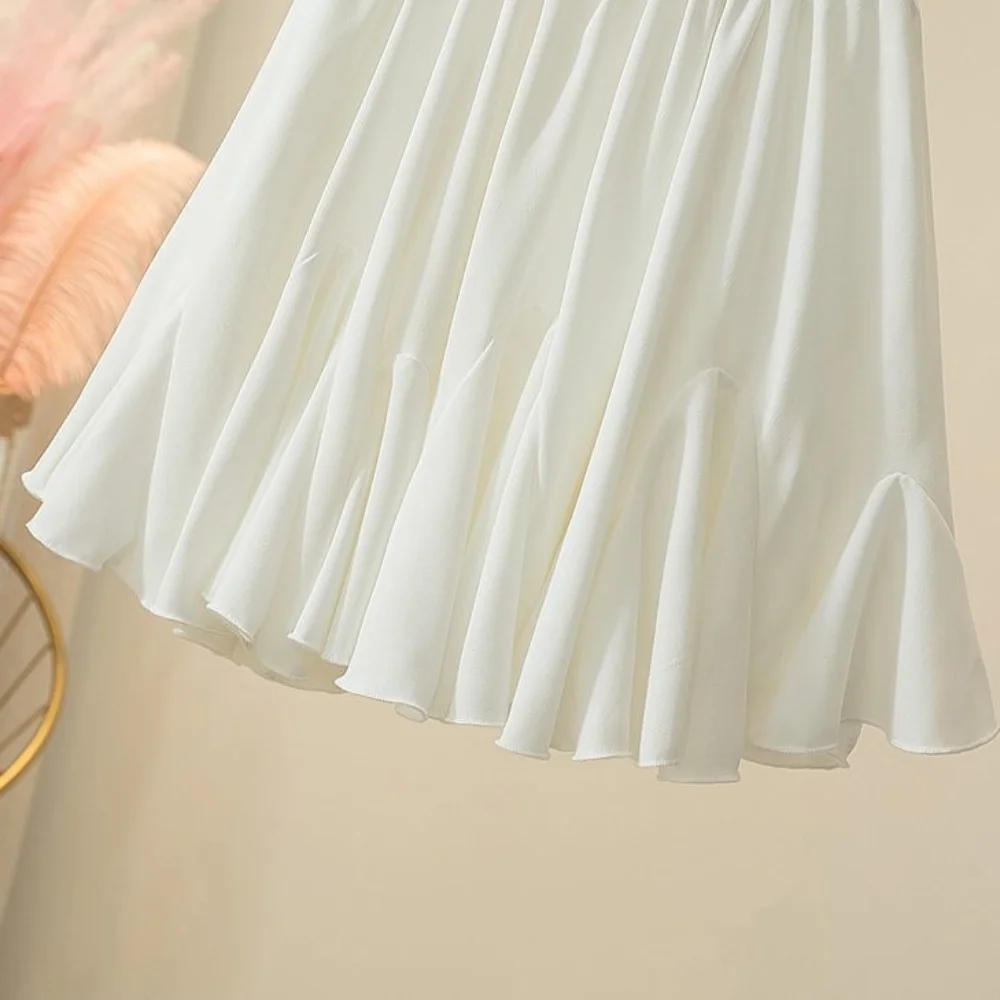Modne krótkie spódniczki z marszczeniami Elegancka puszysta mini spódniczka Plisowane spódnice w kształcie litery A z wysokim stanem dla kobiet