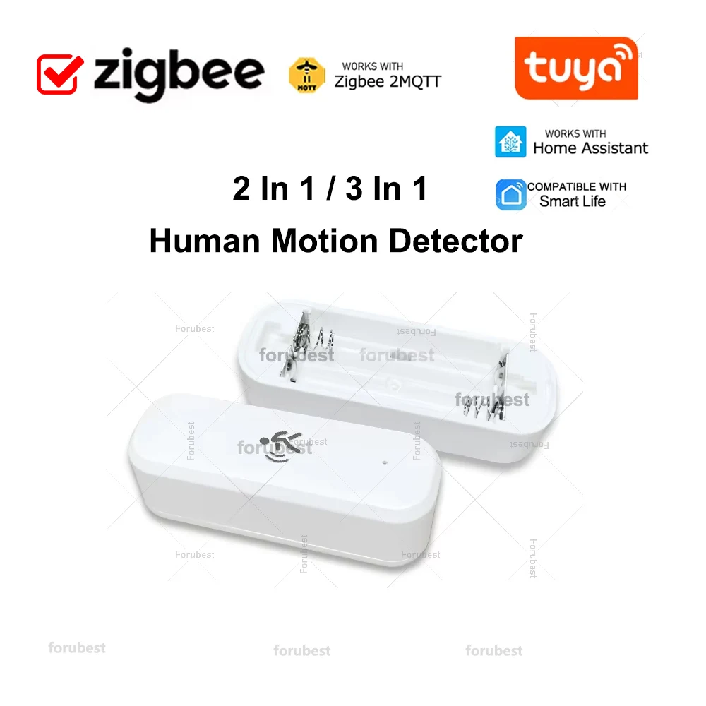 

Детектор движения человека Zigbee + датчик яркости, температуры и влажности, датчик охранной сигнализации для домашнего помощника Tuya Z2M