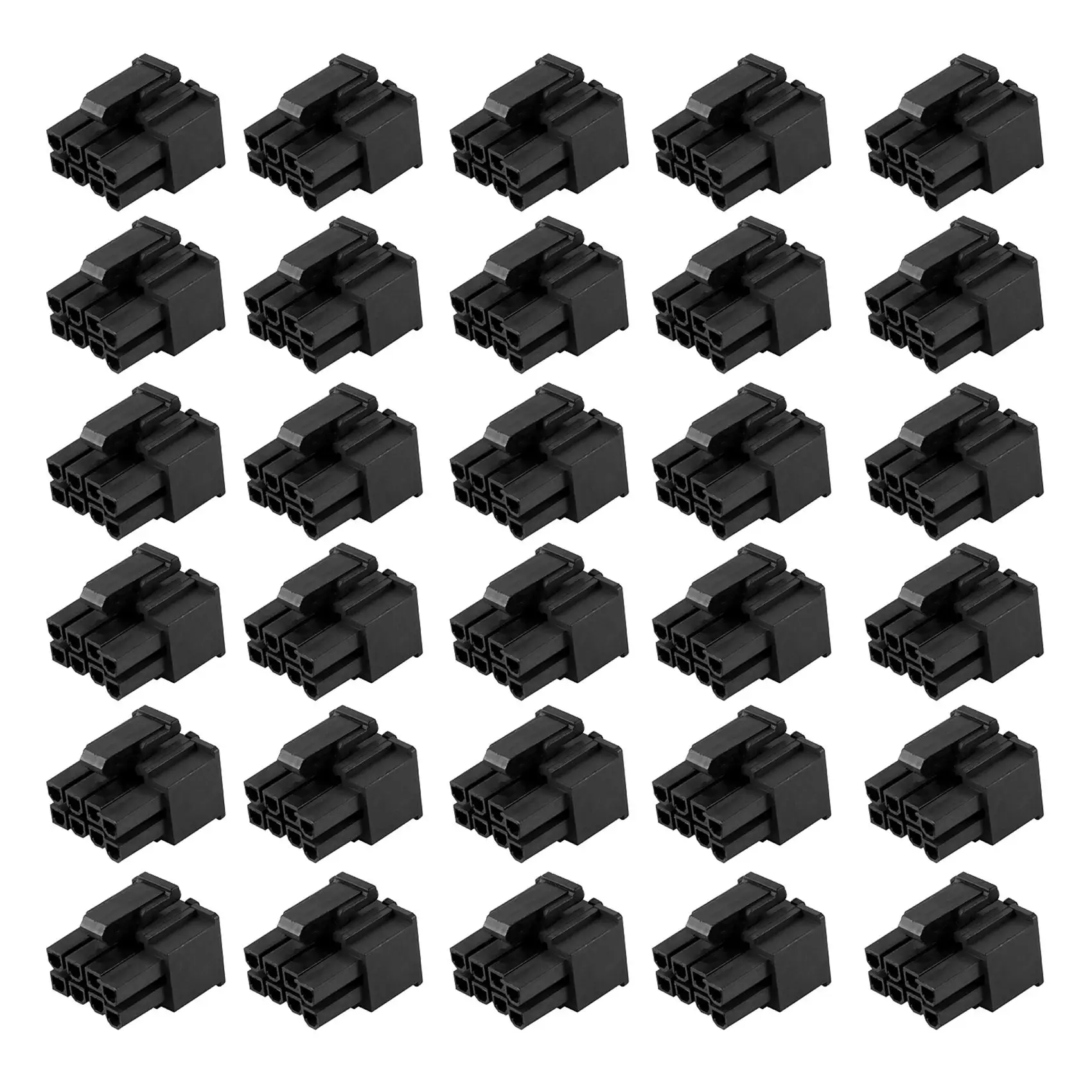 30Pcs 4.2mm 6+2 Pin 8P 8PIN Male Power Connector Plastic Shell for PC Computer ATX Graphics Card GPU,Black