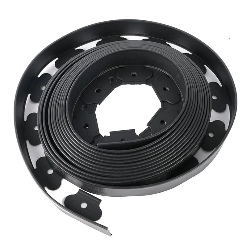 AB13-5X 5Cm10m Landscape Edging Length No-Dig Landscape Edging Kit Include 30 Spikes Yard Edging Fence Black