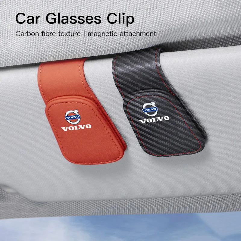 Car Glasses Sun Visor Box Auto Sunglasses Clip Card Accessories For Volvo XC90 V90 V60 XC60 V40 S80 S60 S90 C40 XC40 V70 XC70