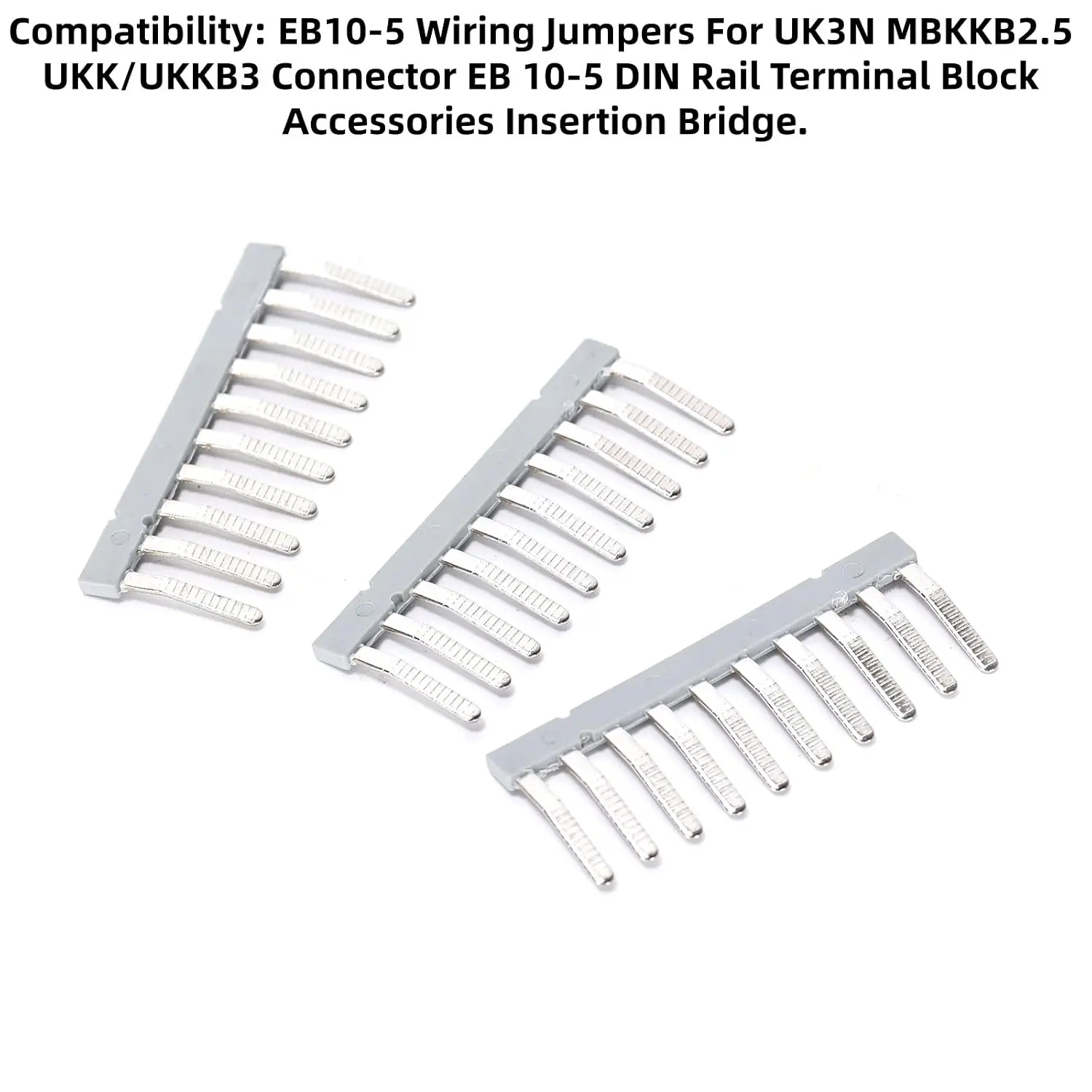 5Pcs EB10-5 DIN Rail Terminal Block Jumper External Bridge for UKKB 3/UK3N