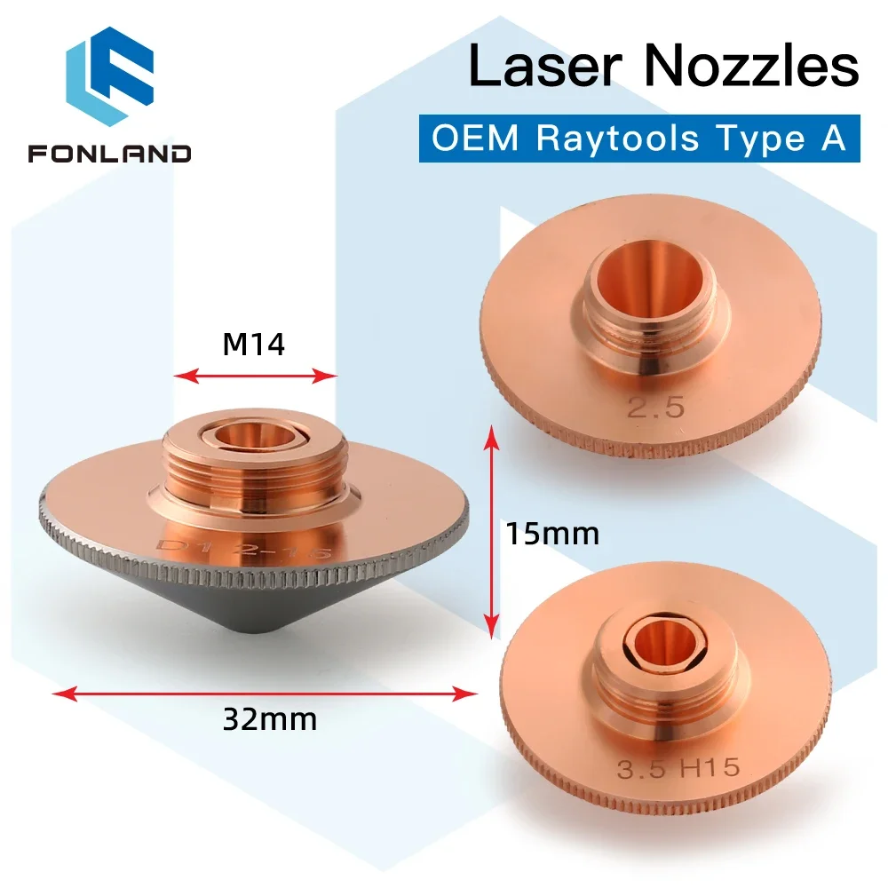 

Fonland 10Pcs Raytools Dia.32mm H15 Caliber 0.8-6.0 Single/Double Layers Welding Laser Nozzles for Fiber Laser Cutting Machine