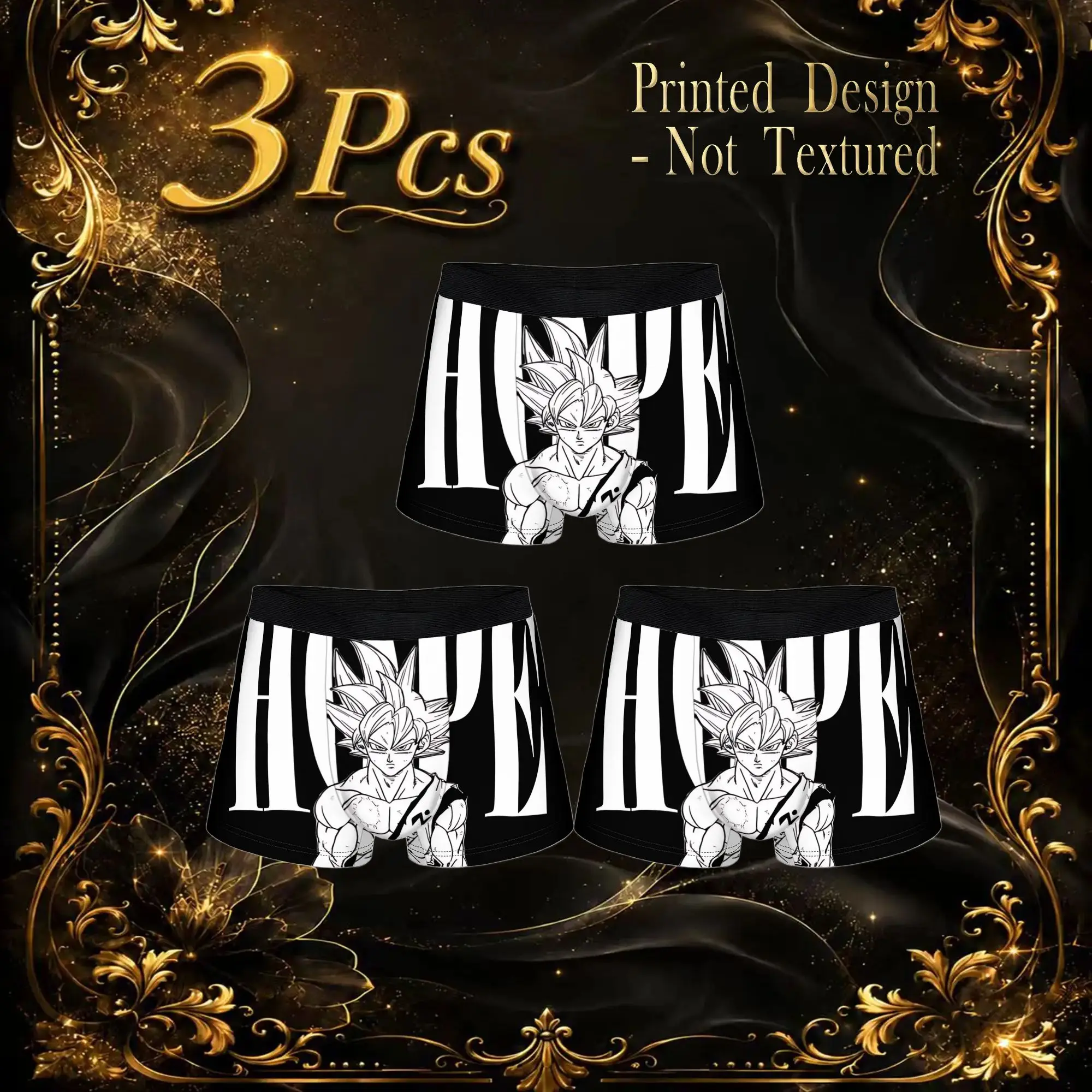3Pcs  boxers Dragon Ball Z Underpants Homme Panties Men Underwear Print Shorts Boxer Briefs
