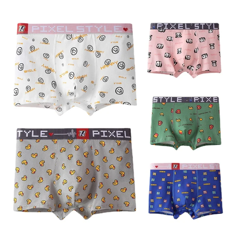 

HaleyChan 1Pc Fashion Men's Underwear Cartoon Printing Boxer Briefs Cotton Creative Teen Panties Comfortable Lingerie Boyshorts