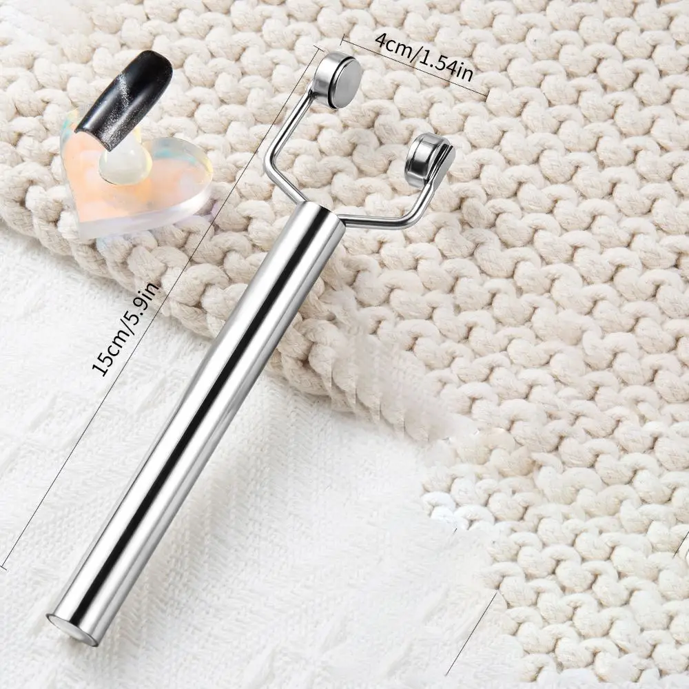 新しいファッションネイル磁気スティック強力な長い円筒爪ポリッシュキャッツアイマグネットゴールドフープ多機能ネイルアートツール