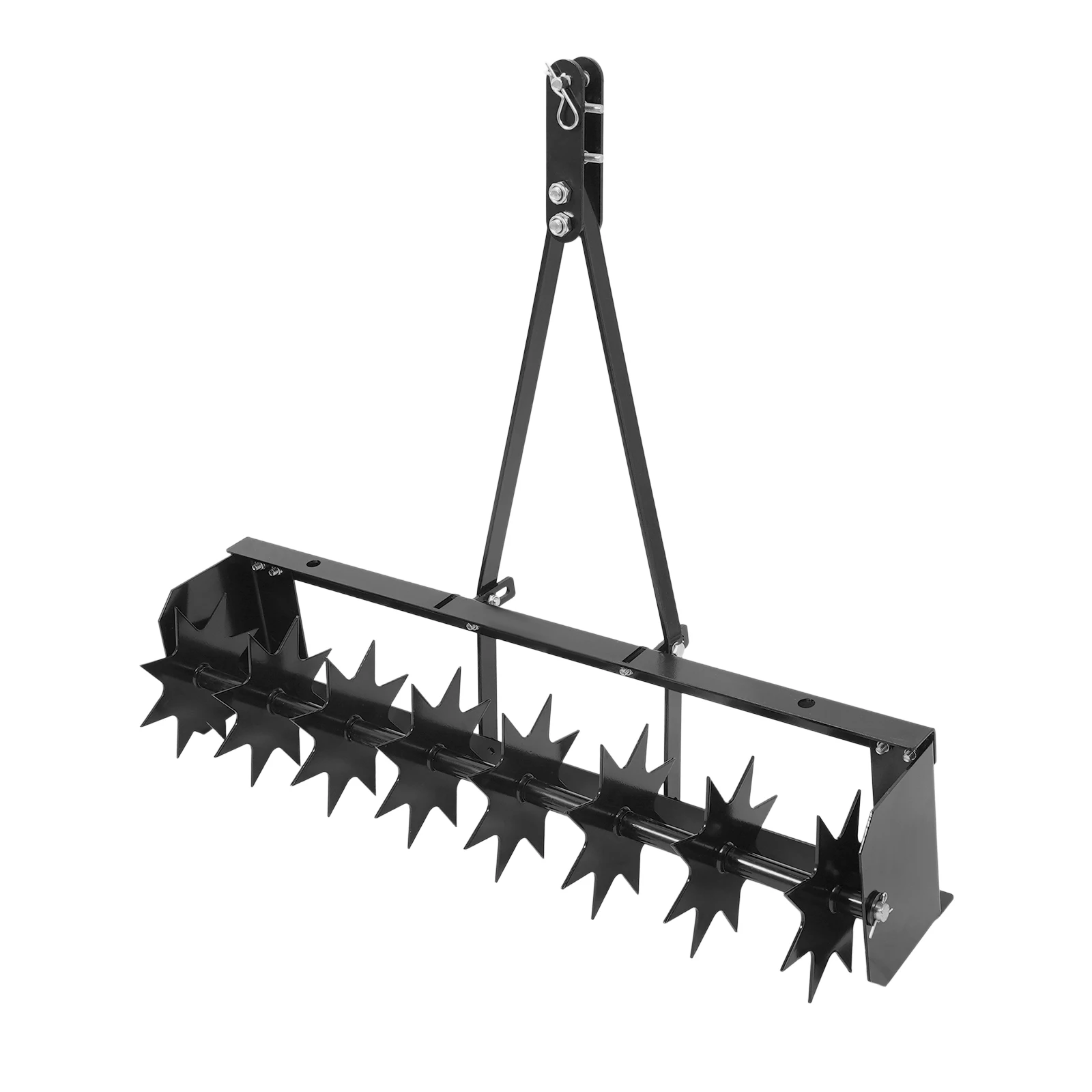 8-Spikes-Rasenbelüfter, manueller Rasenbelüfter zum Anhängen, Stanzwerkzeug für Gartenrasen, Eisen, 78,5 cm – Detail 6