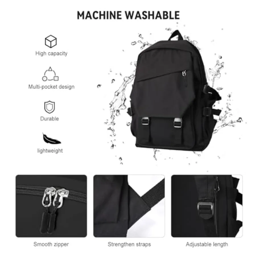 Casual Daypack upgraded version College Laptop Backpack for Men Women Water Resistant Lightweight School Bag Travel Rucksack fo view 3