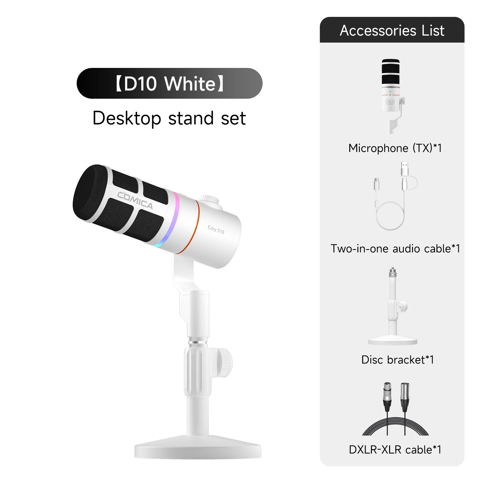 D10D WHITE and XLR