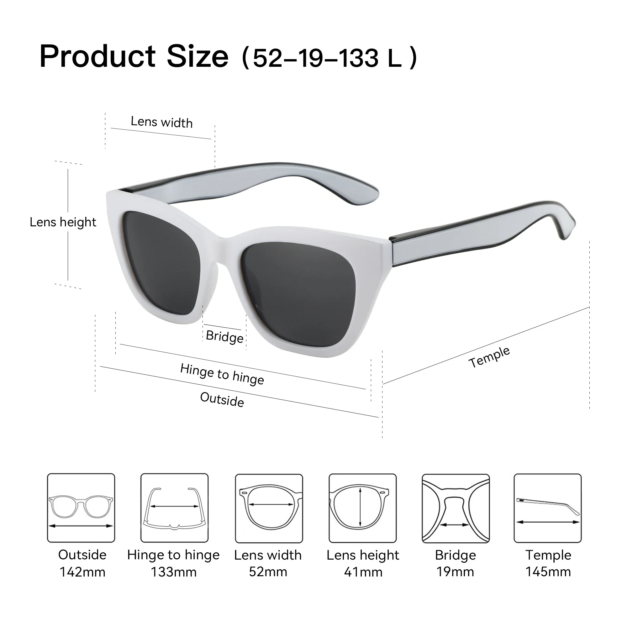 ZENOTTIC Quadratische polarisierte Sonnenbrille 2025, modische Damen-Sonnenbrille mit dickem Rahmen, UV400-Schutz, für Damen, Einkaufen, GIF – Detail 12