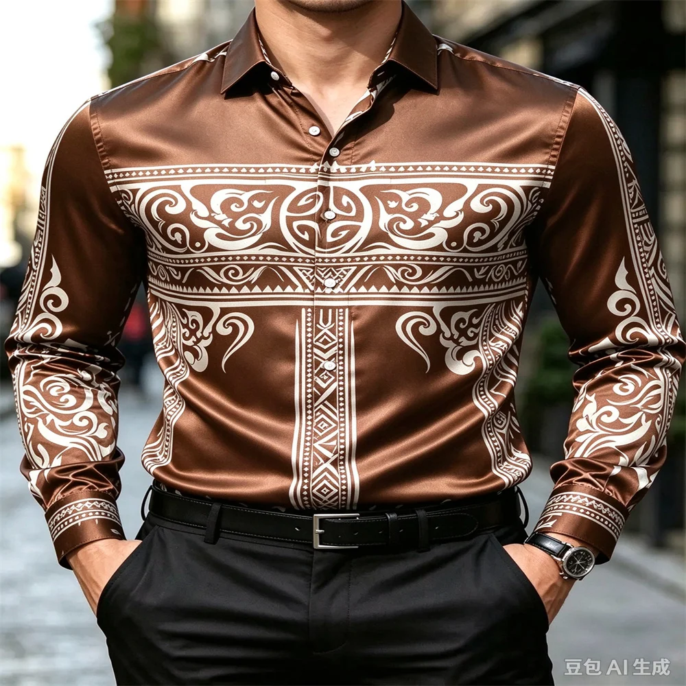 Luxury Satin Men Shirt, Vintag - Mens Satin Silk Dress Shirt recension och pris