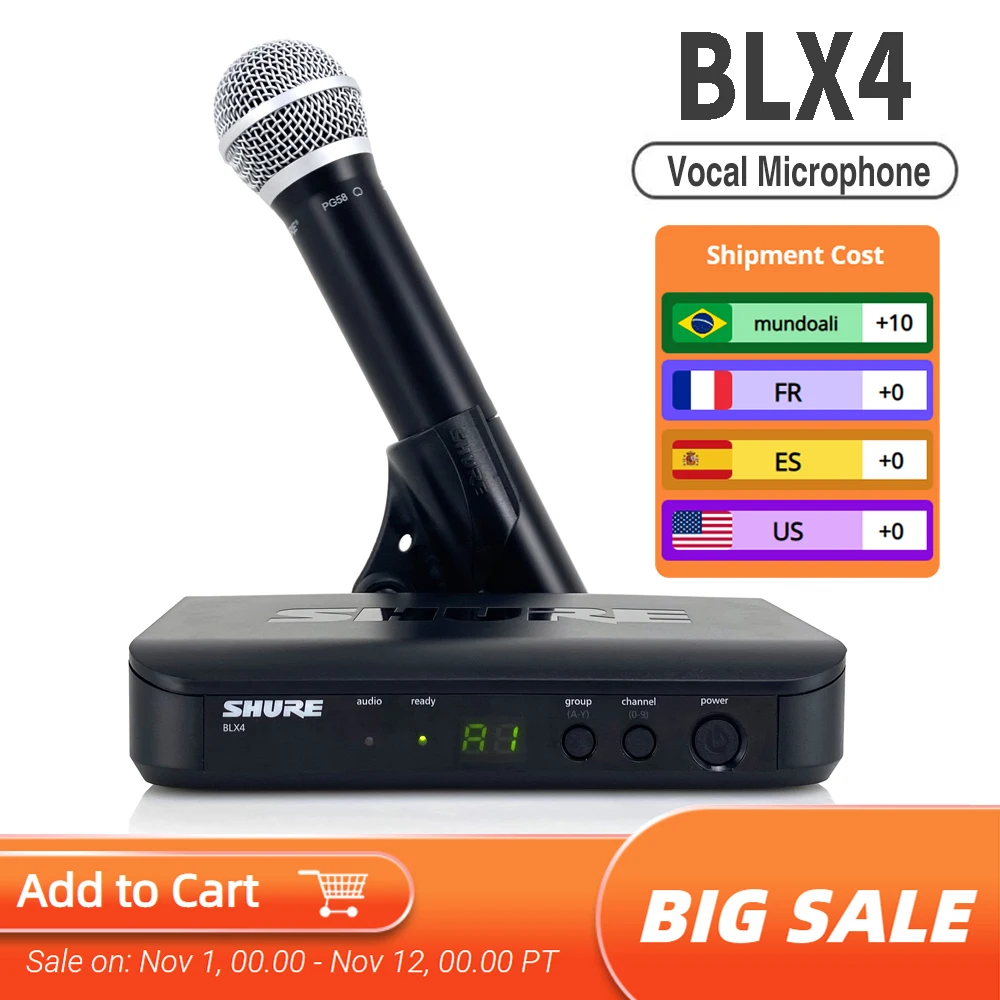 High Quality!! BLX4 Wireless Microphone BLX14 BLX24 UHF Mic Kit for Karaoke Stage Performance Church speech Studio recording