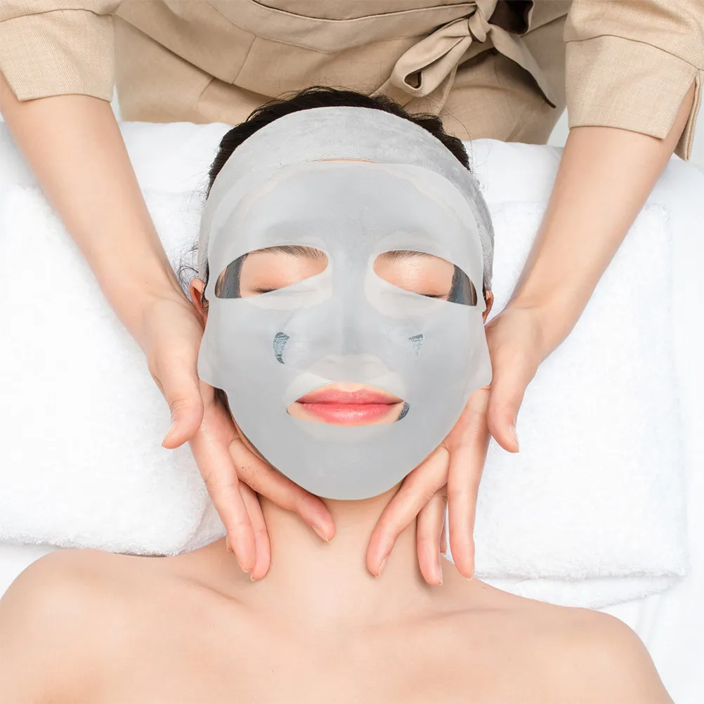

2Pcs Silicone Face Mask Cover Ear-Hook Reusable Facial Mask Sheet Hydrotherapy Beauty Skincare Moisturizing