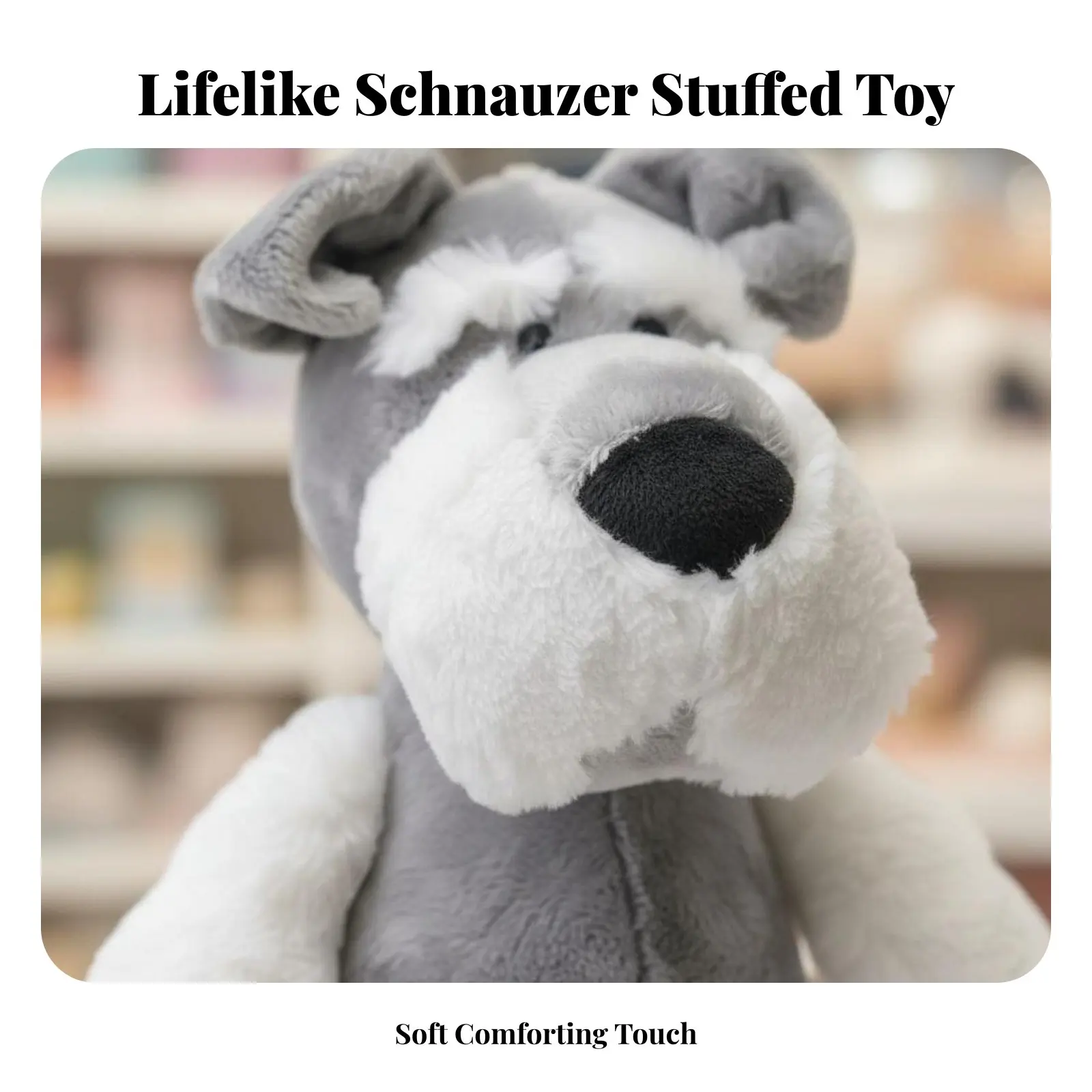

Schnauzer Stuffed Toy Cute Design Stuffed Schnauzer Dog Grab Machine Doll Soft and Comfortable Grey Dog Stuffed Ie Great Gift