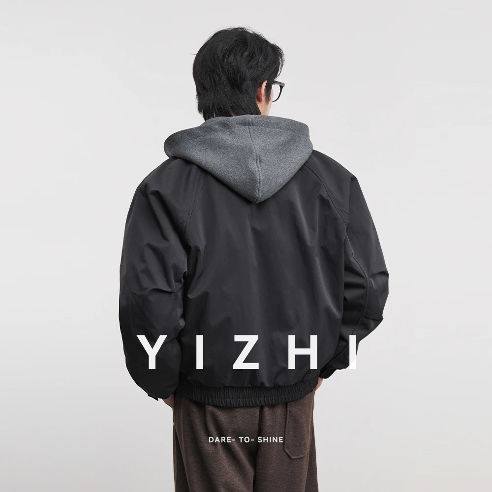 2025 شتاء جديد الطبقات فو قطعتين مقنعين الأبيض بطة أسفل سترة موضة الرجال زوجين ملابس خارجية سترة علوية