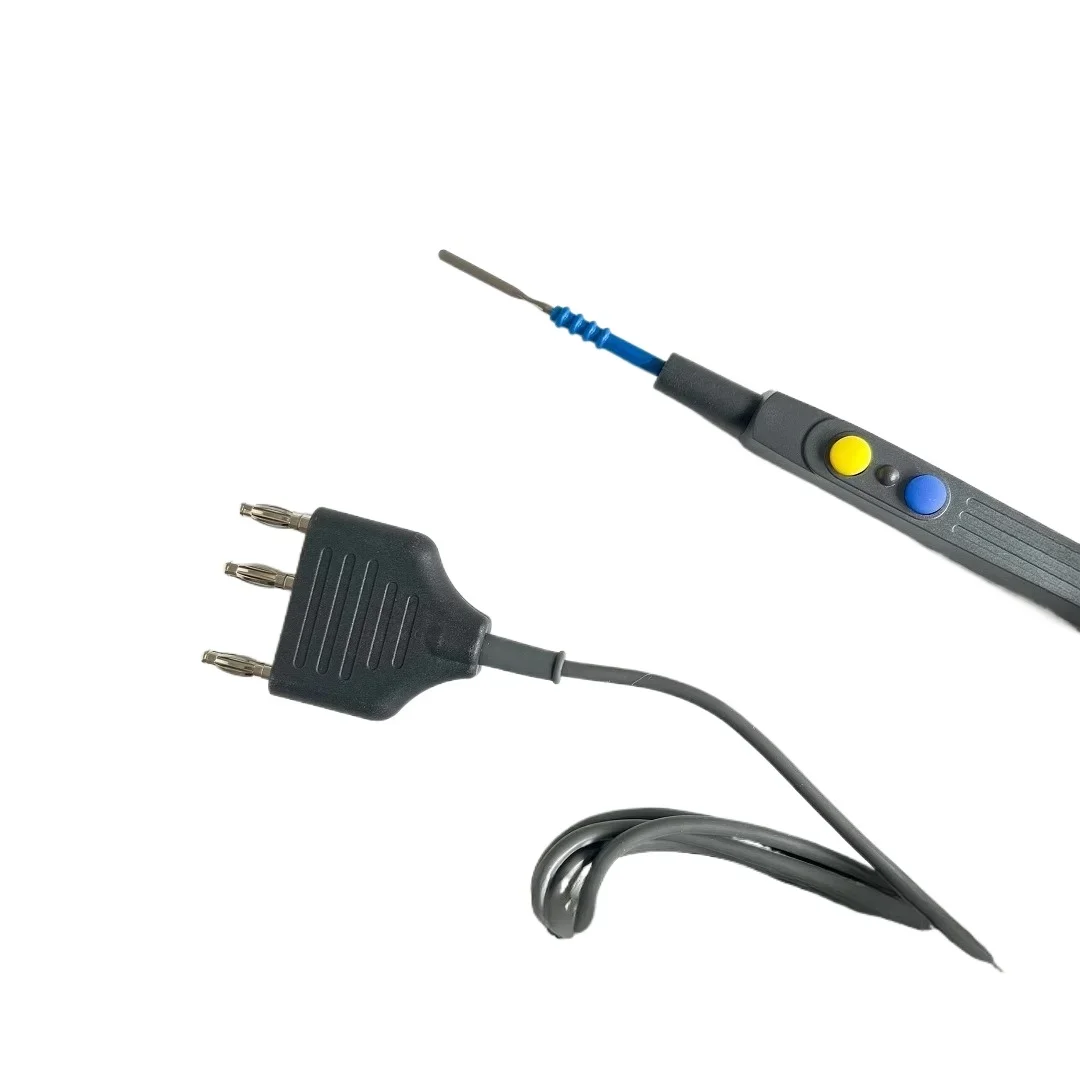 High frequency electric knife pen high temperature sterilization three plug cable handle with flat knife head reuse