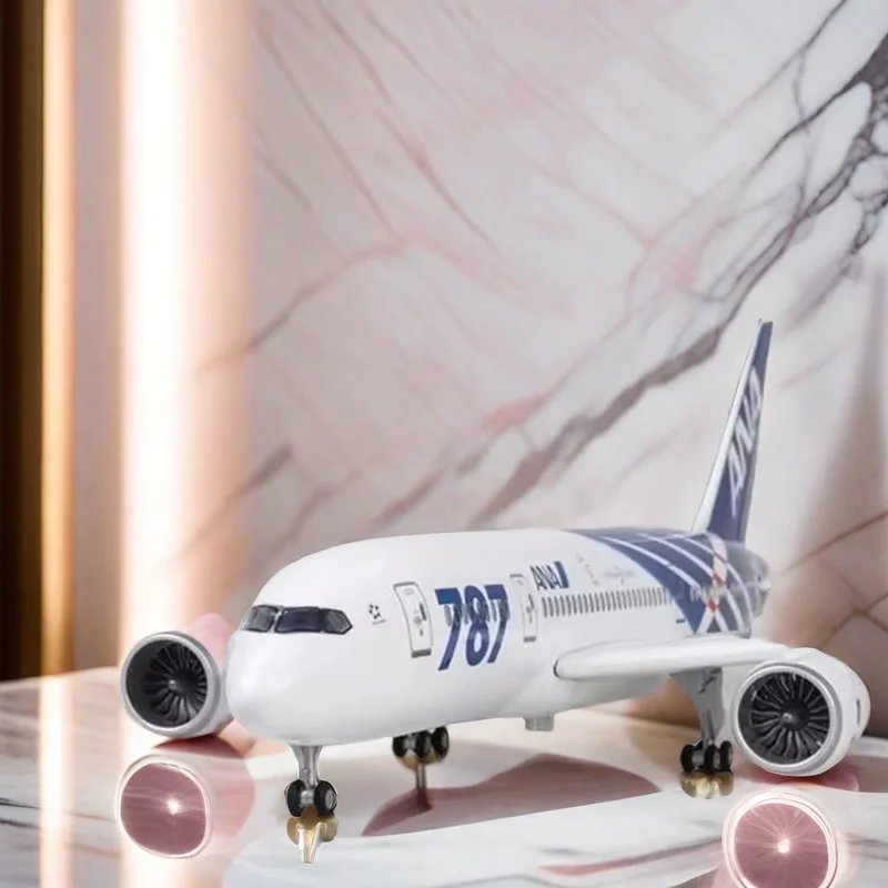 2024 New 1/130 Scale 47cm Airplane 787 B787 Dreamliner Aircraft Japan ANA Airline Model W Light and Wheel Diecast Resin Plane