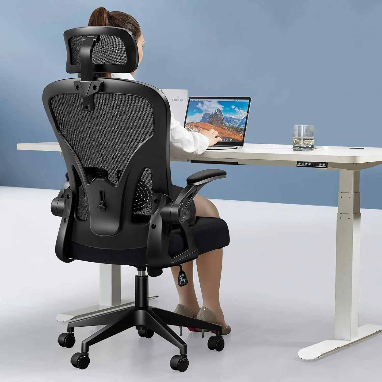 

Office Chair, High Back Ergonomic Desk Chair, Thicken Large Seat, Adjustable Headrest and Lumbar Support, Comfy Computer