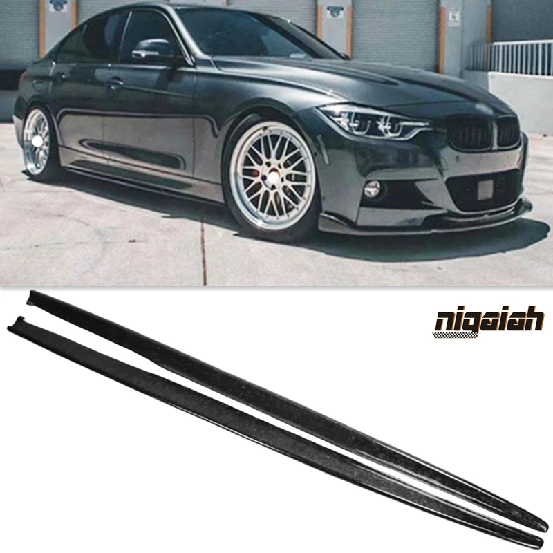 Satin Carbon Fiber Body Kit Side Skirts Extension for BMW F30 F35 Sedan MP Style Side Skirts 2013-2018 Car Styling