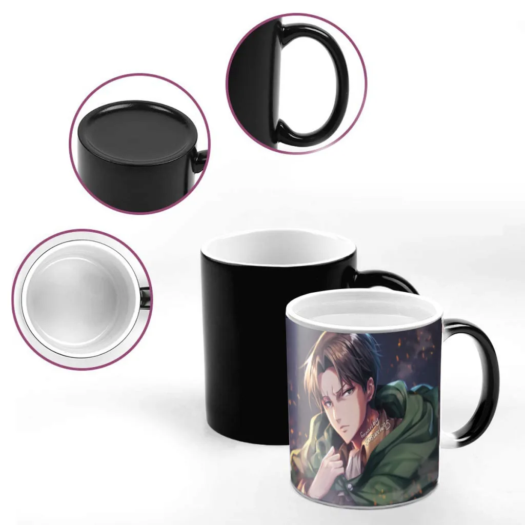 Attack On Titan Ceramic Coffee Mugs Color Change Tea Cup Milk Cups Interesting Gifts