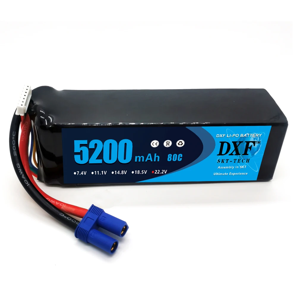 Dxf 6s lipo 10000mah 7000mah 5200mah 22,2 v graphen batterie xt60 xt90 ec5 xt90s für fpv drohnen flugzeuge quadcopter hubschrauber 3
