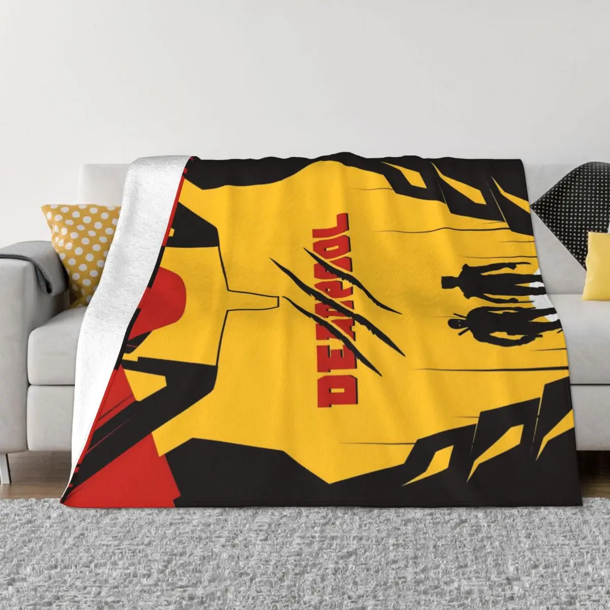 Amazing Blanket Deadpool & Wolverine Plush All Season Cute Lightweight Throw Blankets For Car Bedspread