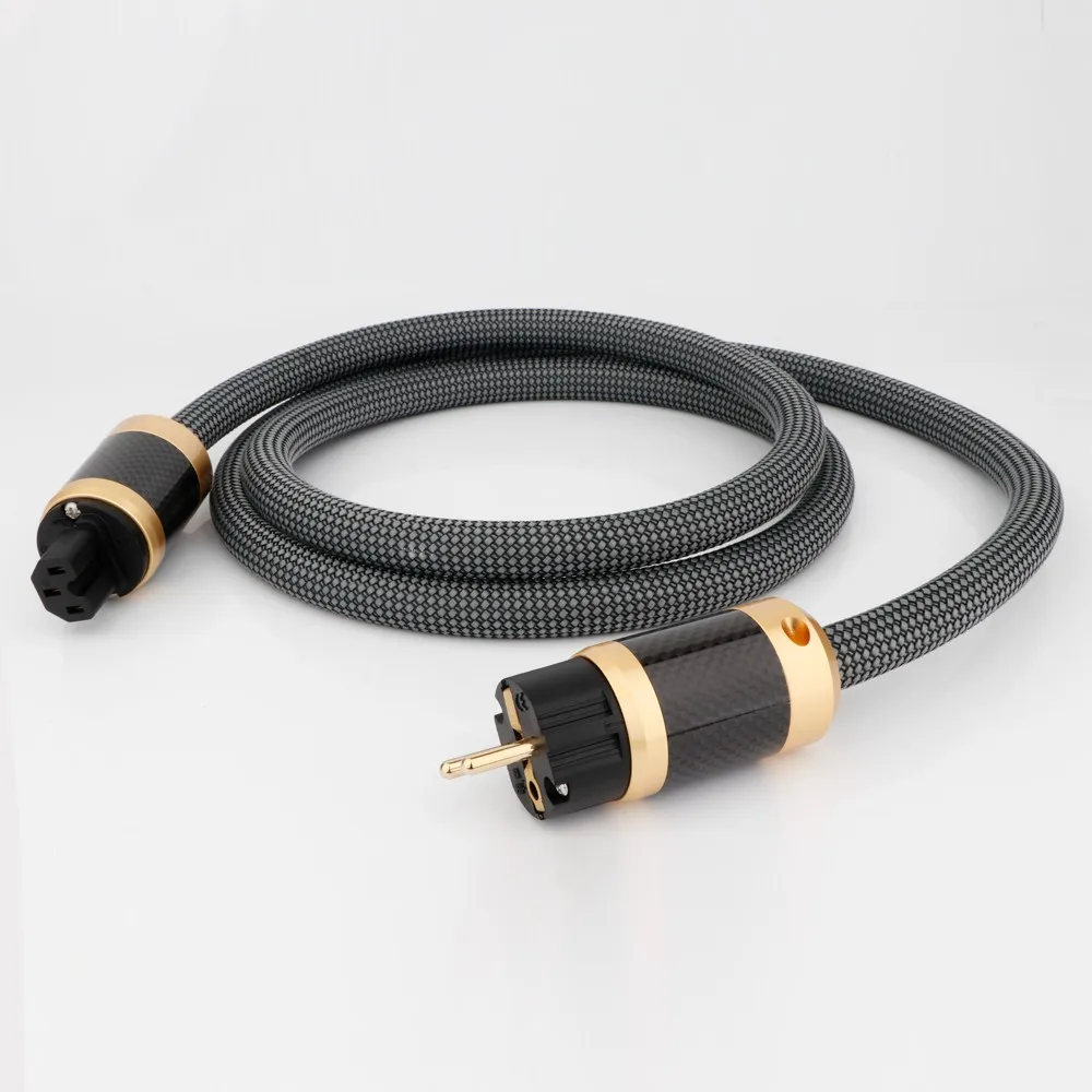 

Hi-end Audiophile 5N OFC 99.999% oxygen free copper Audio AC Power Cable Top HiFi Speaker Wire EU & US Plug Cord