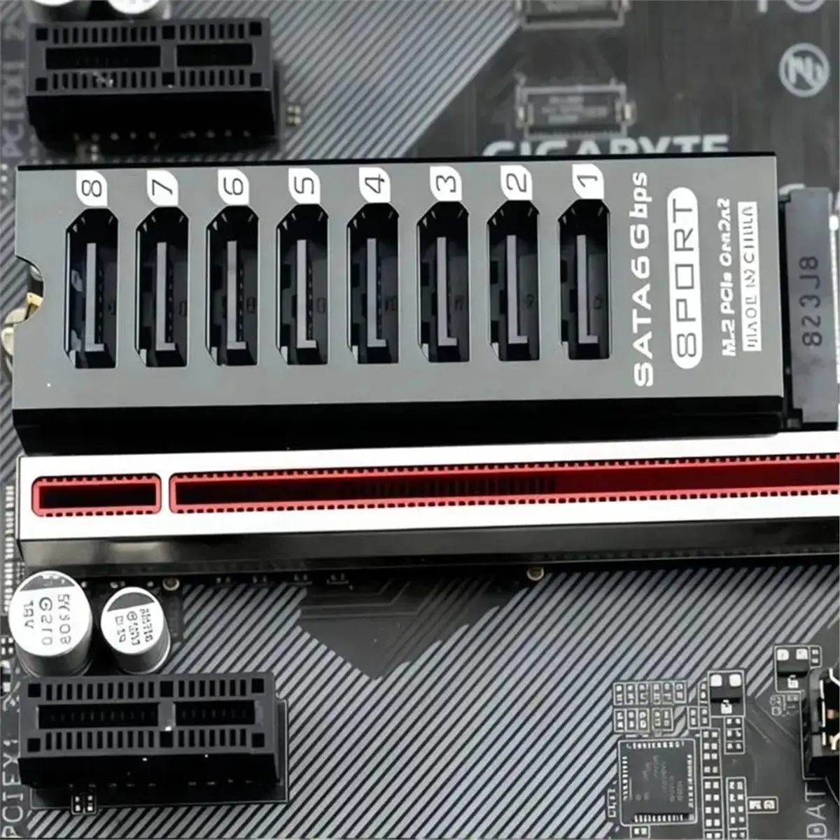 Dynamic 8 Port SATA 3.0 Expansion Card for M.2 PCIe Slots High-Speed 6Gbps RAID Controller for Data Centers