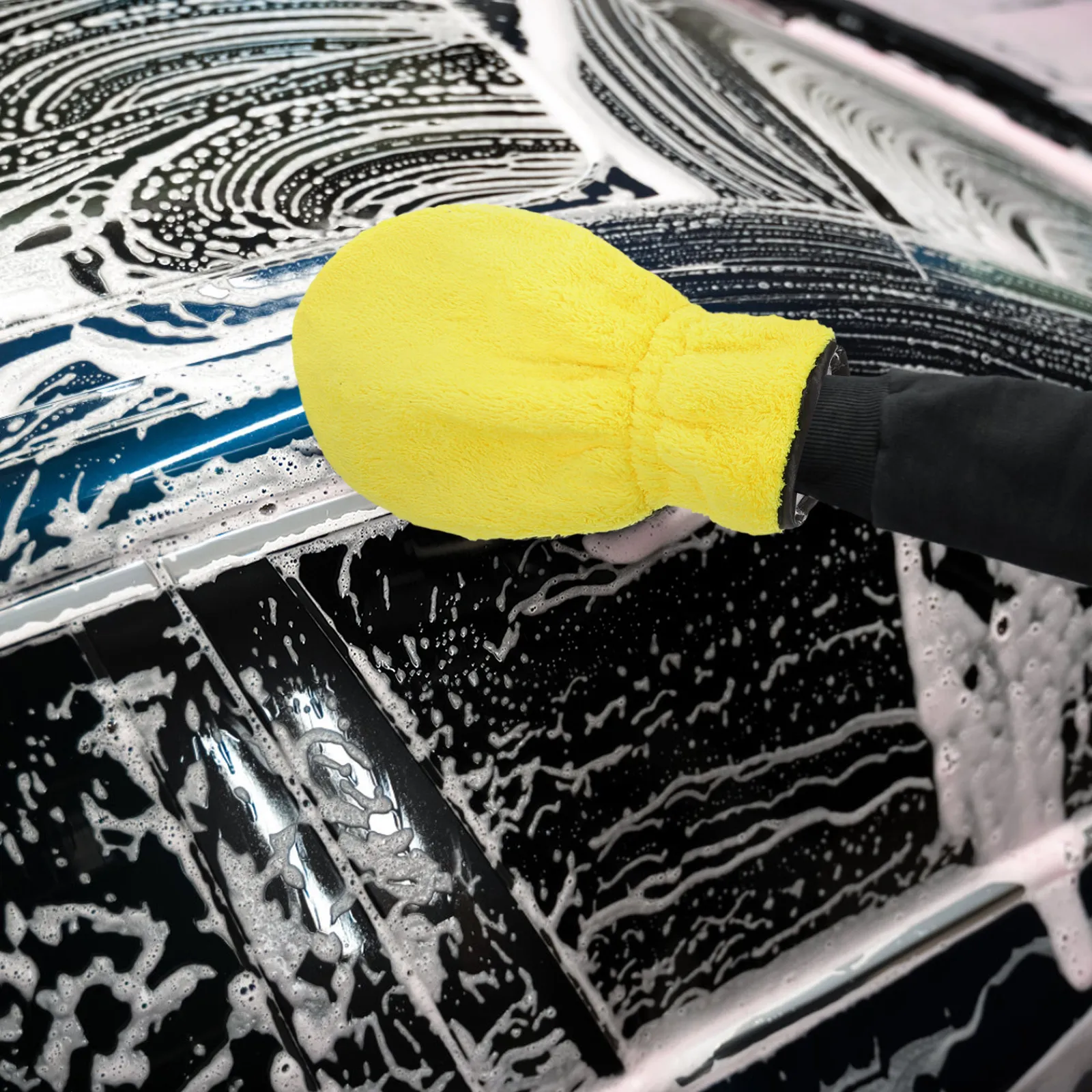 2Pcs Car Wash Gloves Multi-Functional Soft Absorbent Ergonomic Cleaning Mitts for Cars Motorcycles Horse Grooming Pet Bathing