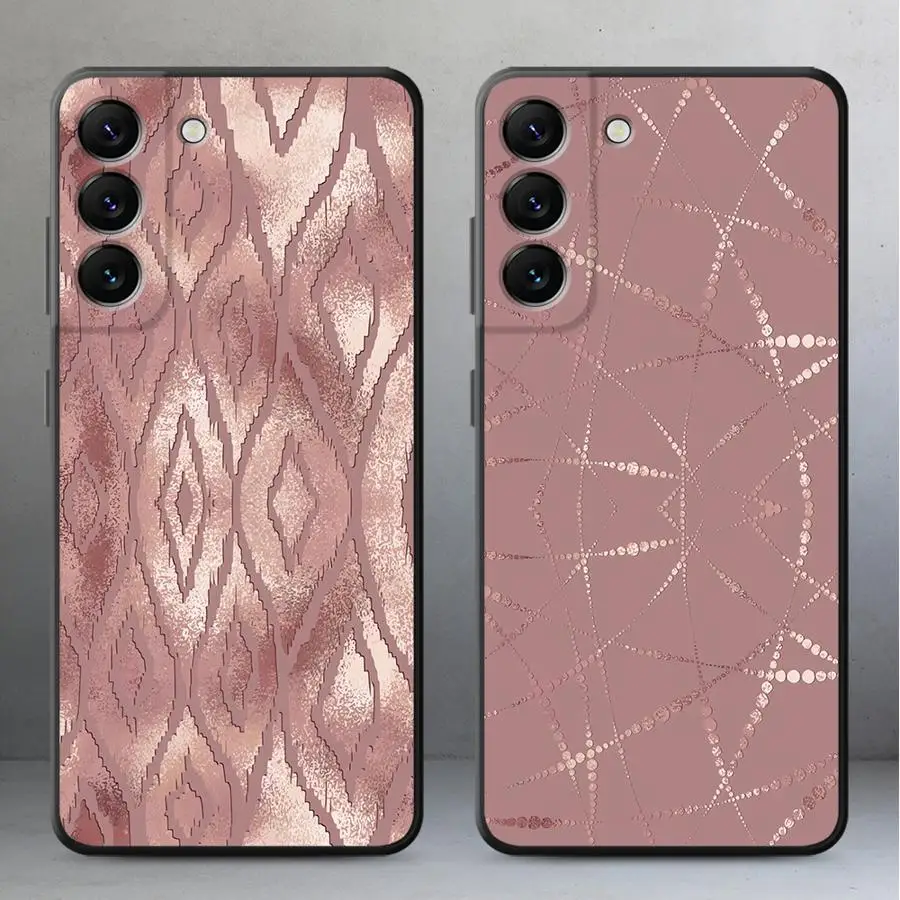 Pink Metallic Flowers Case for Samsung Galaxy A57 A37 A22 A24 A26 A53 A35 A23 A73 A51 A25 A52 A36 A32 A55 Phone Cover A71 A72