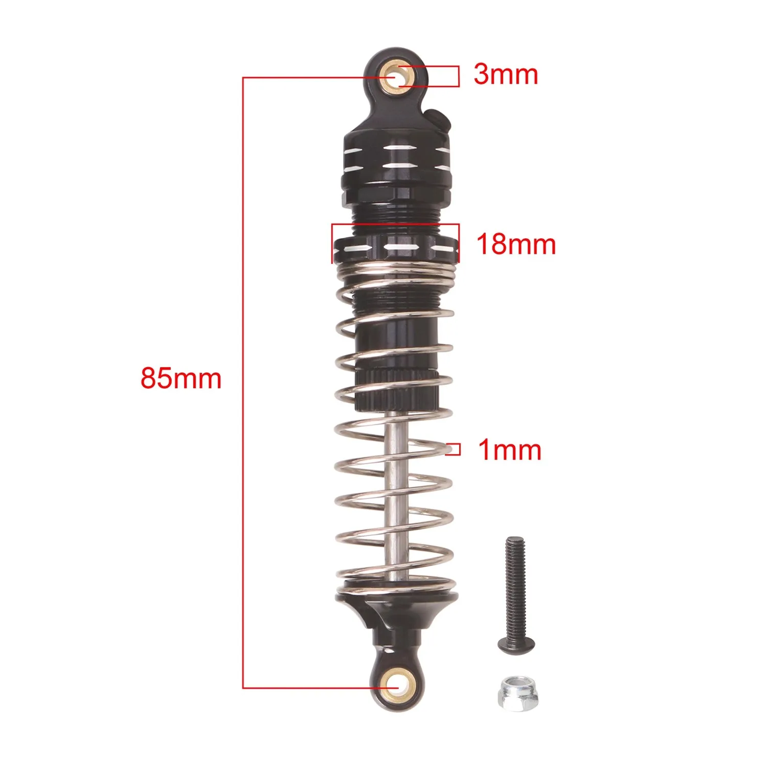 ممتص الصدمات المعدني KYX (2 قطعة) لعربات التي تجرها الدواب الكهربائية 1/10 Tamiya Bigwig 2017 (47330 هيكل)