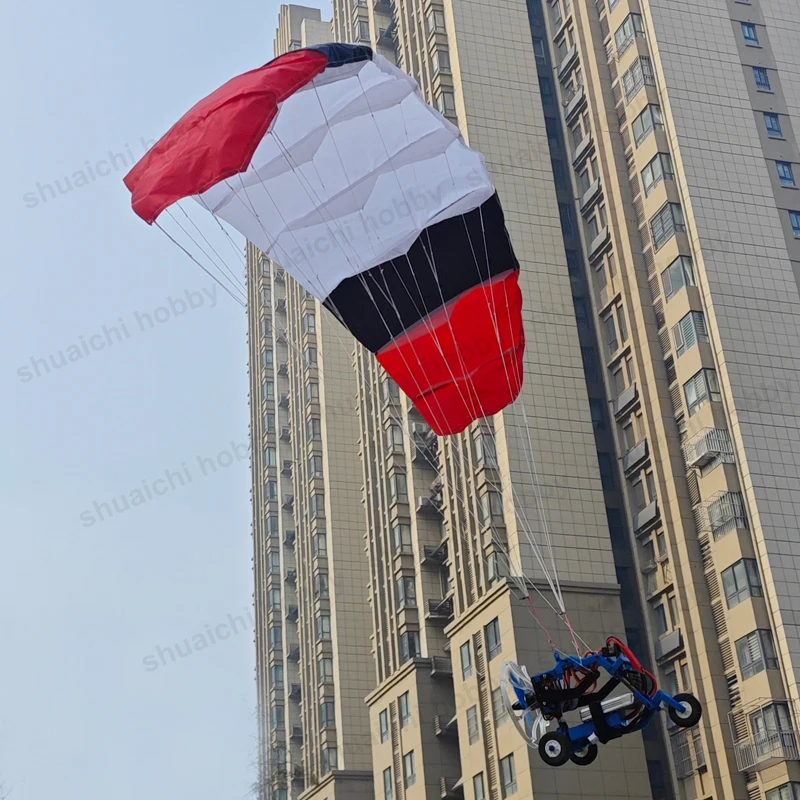1Set Dual-servo RC Wheeled Paraglider Model 98cm Wingspan Canopy 1306 Brushless Motor Powered Stunt Flying Paragliding PNP Kit