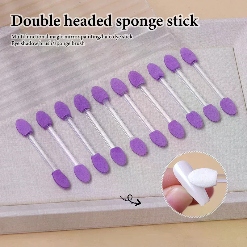 10 pezzi applicatore pennello ombretto trucco professionale spugna stick pennello cosmetico forniture cosmetiche di bellezza a doppia estremità