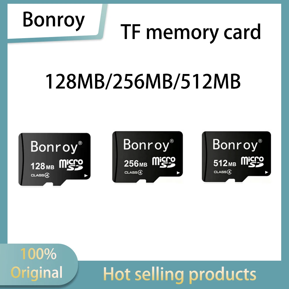 Bonroy Micro TF Mini SD Card 128MB 256MB 512MB Class4 TF Memory Card, Compatible with Mobile Phone, Digital Camera, Kids Camera,