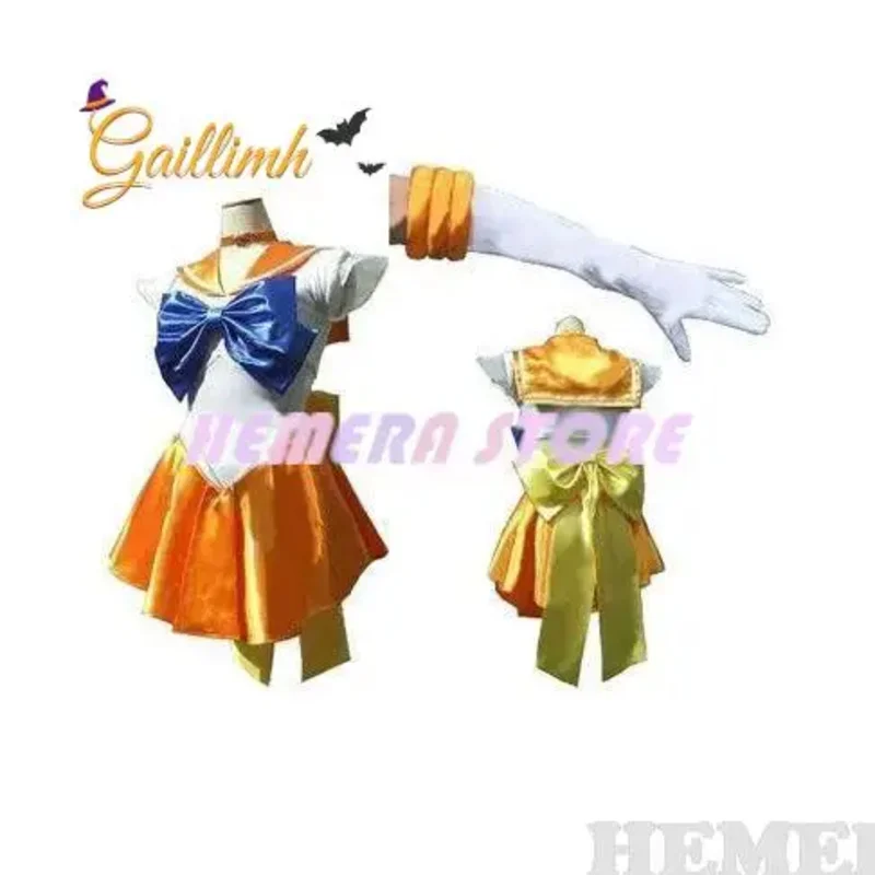 أزياء أنيمي Tsukino Usagi فستان موحد ملابس تأثيري شعر مستعار أصفر حفلة الهالوين كرنفال النساء Kidsa؛ 6'x,9;y'