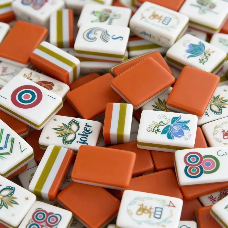 Customized 4-Layer American Mahjong Cards 160 Acrylic Tiles Mahjong Set with Print Vintage Pattern for Family Party Game Sf29055d611c14b05a1fb18ecee0a404eK