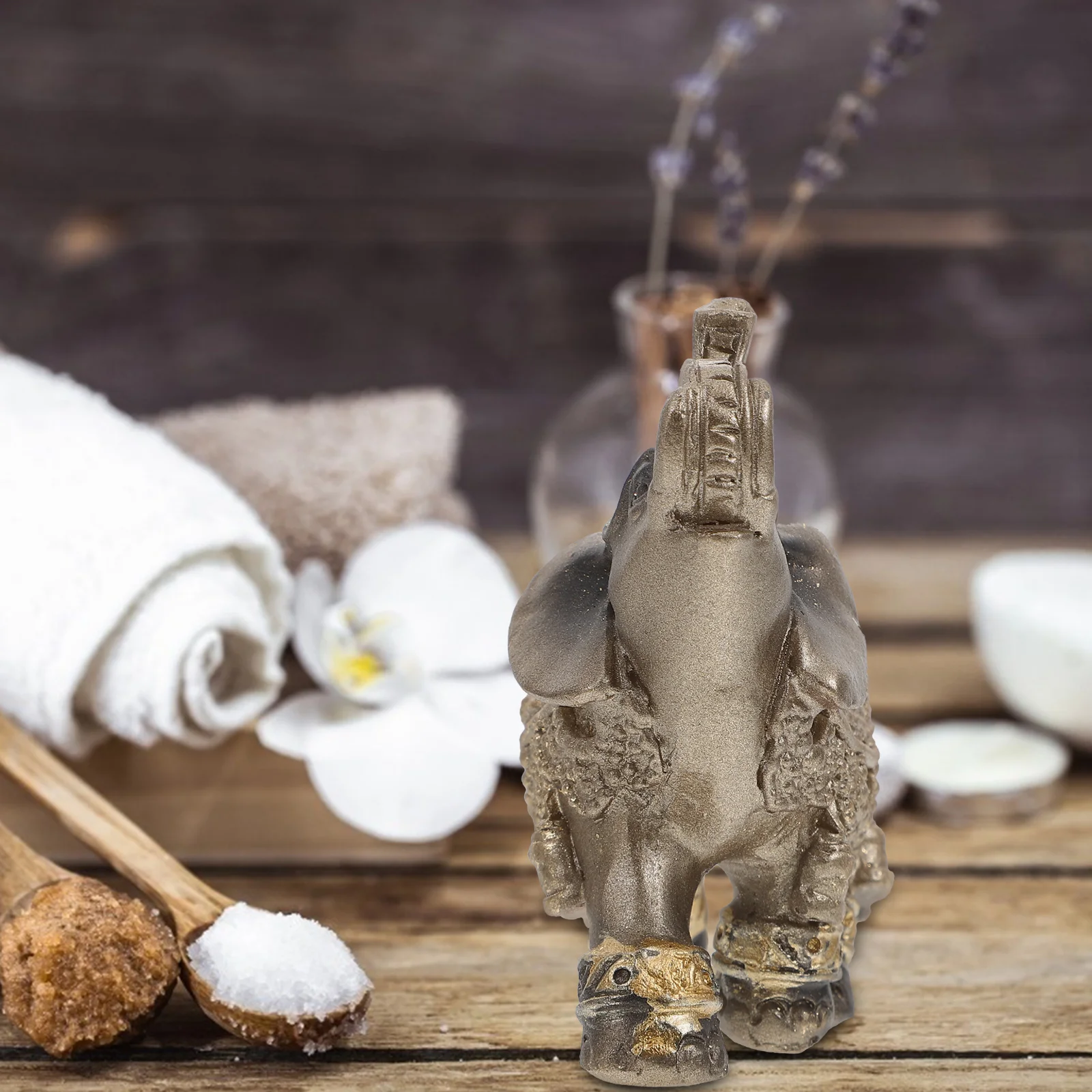 Premium Resin Elephant Statue Decor for Indoor Desktop Use Exquisite Home Adornment Retro Style Living Room