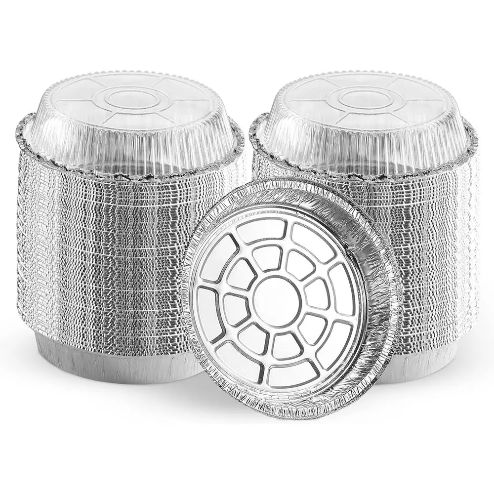

100-Pack Disposable Aluminum Foil Pans with Clear Lids for Baking, Storing, Meal Prep, and Reheating